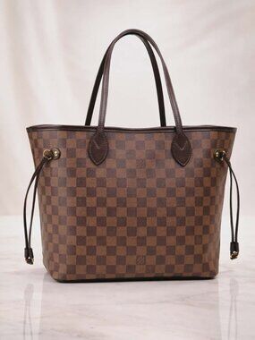 Authentic Louis Vuitton Neverfull MM Damier Ebene Tote Brown LV Shoulder Bag